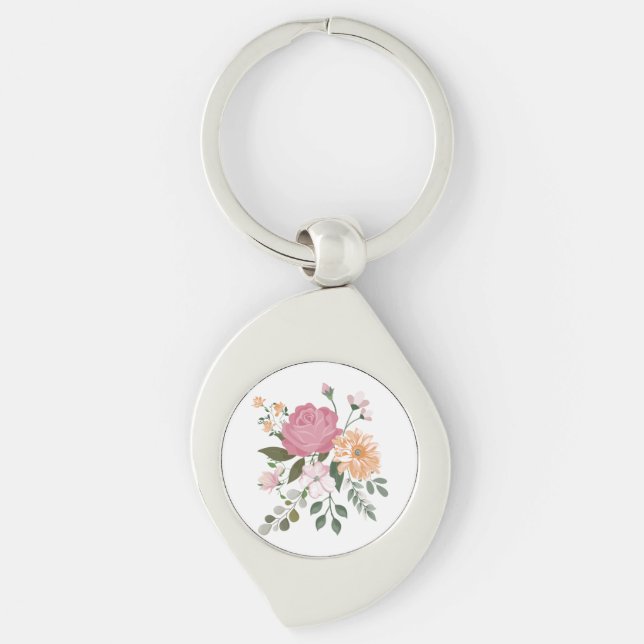 Porte-clés Fleurs d'eau (Devant)