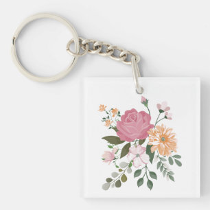 Porte-clés Fleurs d'eau