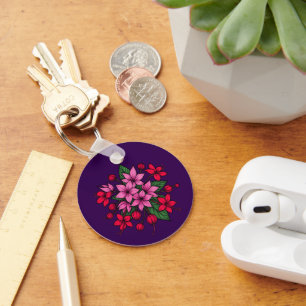 Porte-clés Fleurs florales lumineuses cosy