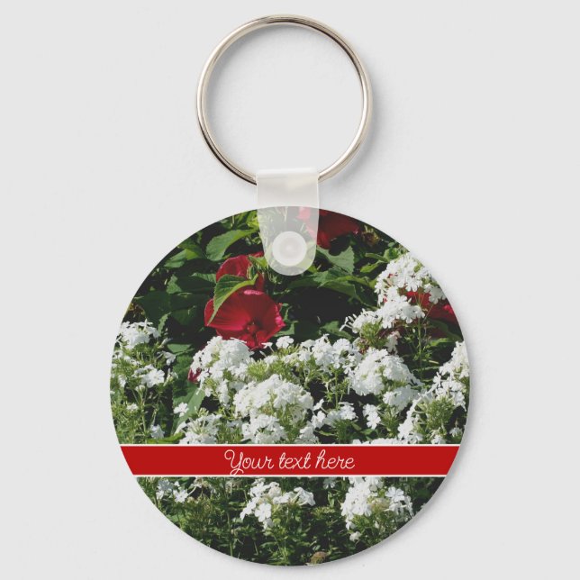 Porte-clés Fleurs Hibiscus Et Phlox Personnalisées (Recto)