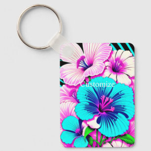 Porte-clés Fleurs Hibiscus multicolores Thunder_Cove