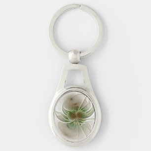 Porte-clés Fleurs imaginaires fractales douces et tendres