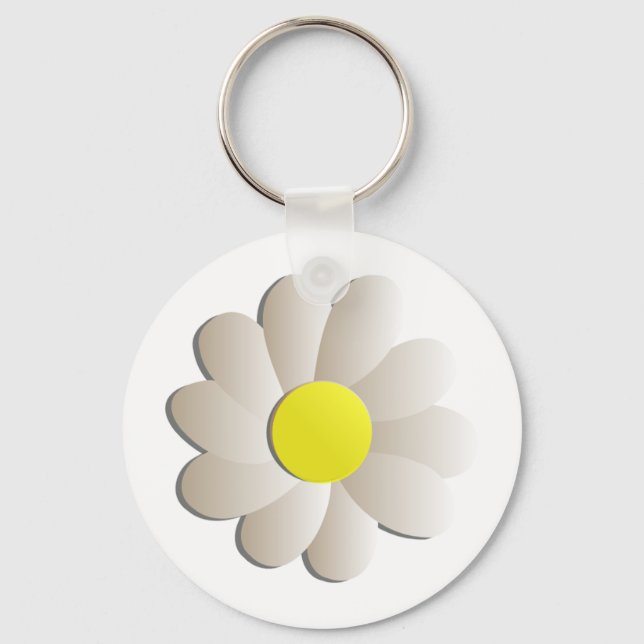 PORTE-CLÉS FLEURS JOURNALIÈRES BLANCHES FRAÎCHES, FLEURS DE T (Recto)