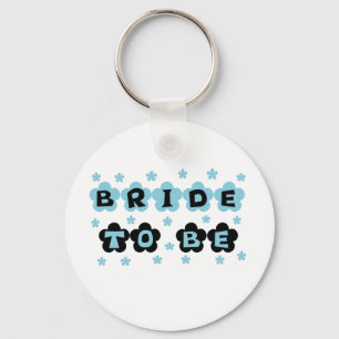 Porte-clés Fleurs noires et bleues mariée à être