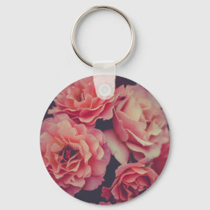 Porte-clés Fleurs oeillets roses
