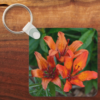 Porte-clés Fleurs orange vibrant de hémérocalles