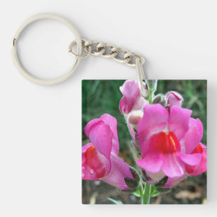 Porte-clés Fleurs roses de muflier