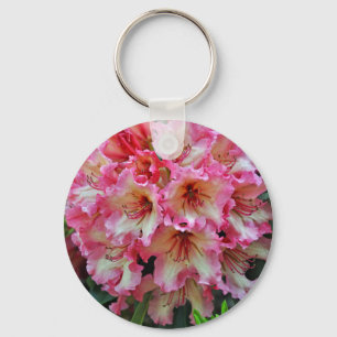 Porte-clés Fleurs roses et blanches de rhododendron
