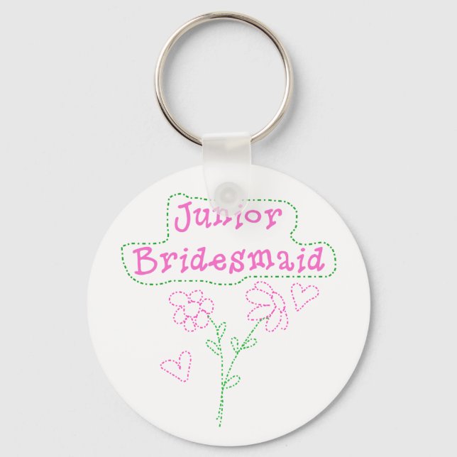 Porte-clés Fleurs roses Jeune Femme De Garde (Recto)