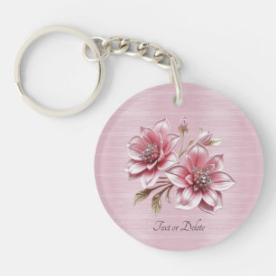 Porte-clés Fleurs Roses Modernes