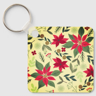 Porte-clés Fleurs rouges de Noël Motif-11600