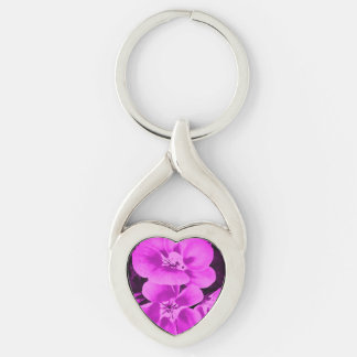 Porte-clés Fleurs tropicales rose vif