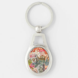 Porte-clés Fleurs Vintage Hula Coloré Hawaïen Tropical