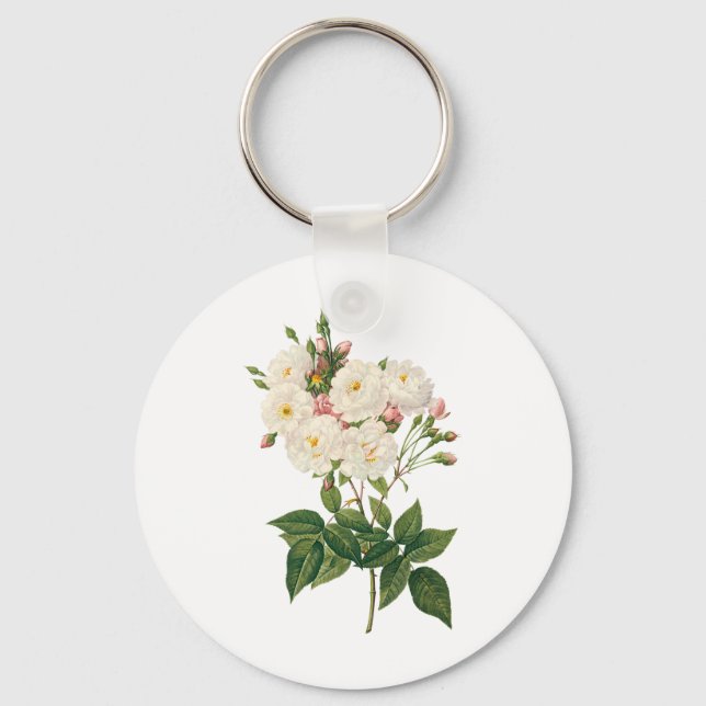 Porte-clés Fleurs vintages Flore Blush Noisette Rose Redoute (Recto)