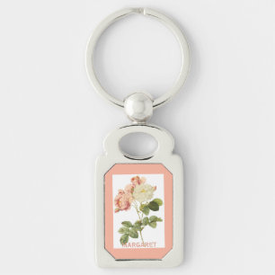 Porte-clés Fleurs vintages monogramme personnalisé porte - cl