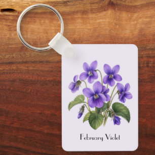 Porte-clés Fleurs Violettes de Février