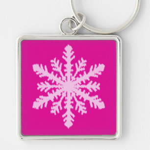 Porte-clés Flocon de neige Ikat - Fuchsia et rose glace