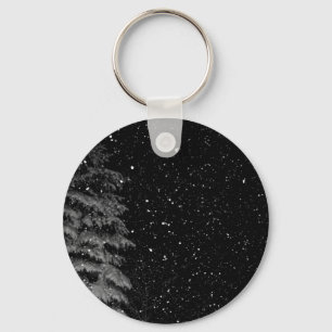 Porte-clés flocons de neige la nuit photo unique