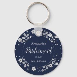 Porte-clés Floral blanc