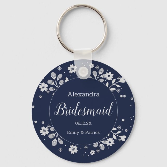 Porte-clés Floral blanc (Recto)