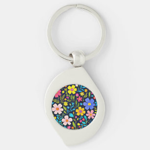 Porte-clés Floral Digital Peinture Fleurs Motif-38875