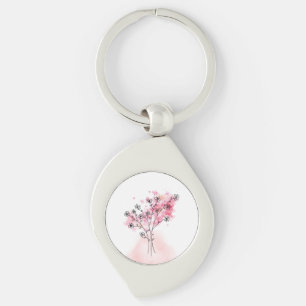 Porte-clés floral en forme de larme - Brise de flo