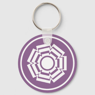 Porte-clés Floral Groove Keychain, Eggplant