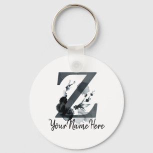 Porte-clés Floral Monogramme Z Herbe noire Folithe