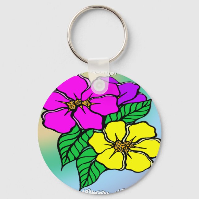 Porte-clés Floral multicolore (Recto)
