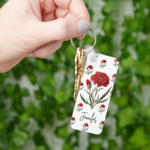 Porte-clés floral personnalisé pour anniversaire e
