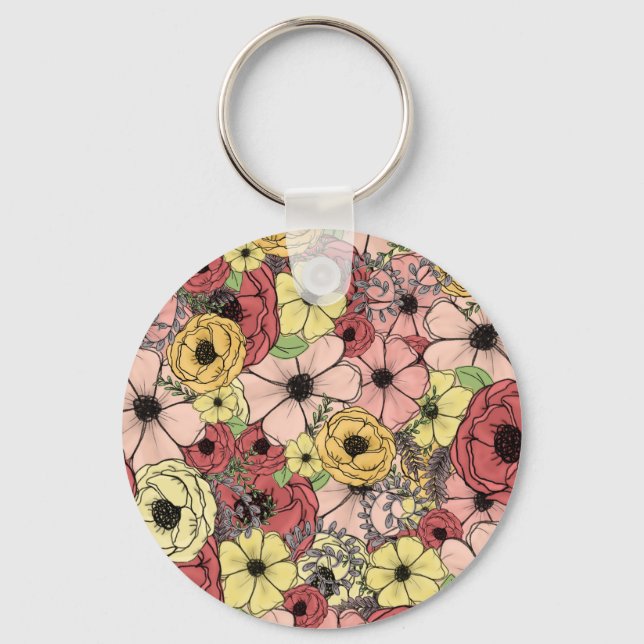 Porte-clés Floral puzzle  (Recto)