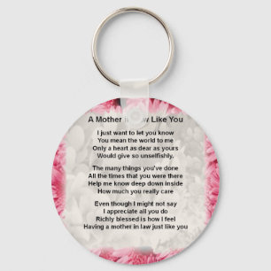 Porte-clés Floral rose - Poème Mère en droit