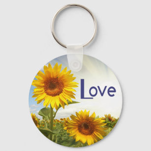 Porte-clés floral Tournesol Jaune Amour