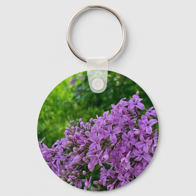 Porte-clés Floraux violets élégants lilas violet (Recto)