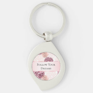 Porte-clés Flore rose Chic élégant