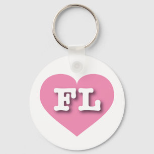 Porte-clés Florida Coeur rose - J'aime FL