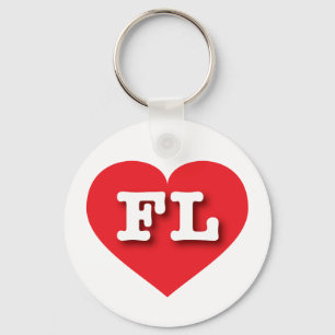 Porte-clés Florida Red Heart - J'aime FL