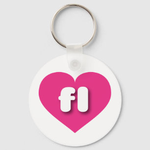 Porte-clés Floride coeur rose chaud - J'aime fl