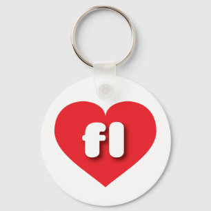 Porte-clés Floride coeur rouge - J'aime fl