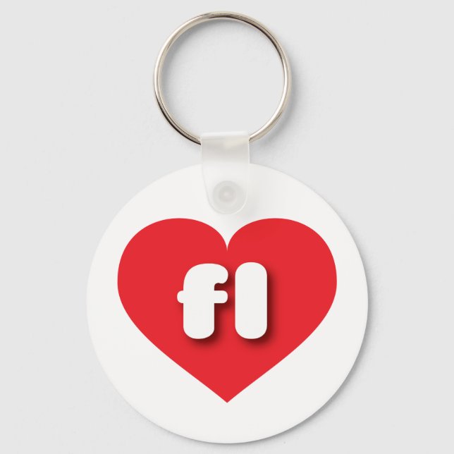 Porte-clés Floride coeur rouge - J'aime fl (Recto)