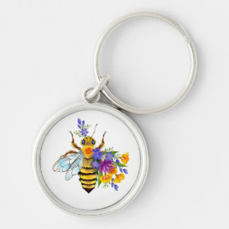 Porte-clés Flower bee with wild plants