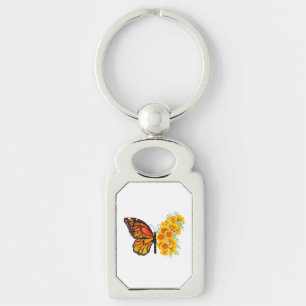 Porte-clés Flower Butterfly with Yellow California Poppy
