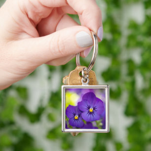 Porte-clés Flowers (homonymie) Purple Pansies
