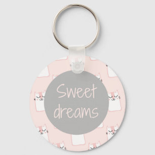 Porte-clés Fluffy Marshmallow Kitty en rose Sweet Dreams