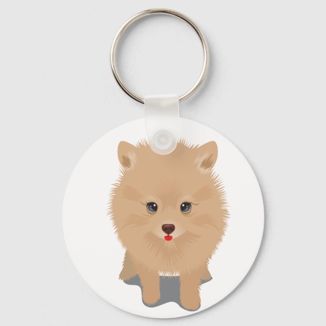 Porte-clés Fluffy Pomeranian (Recto)