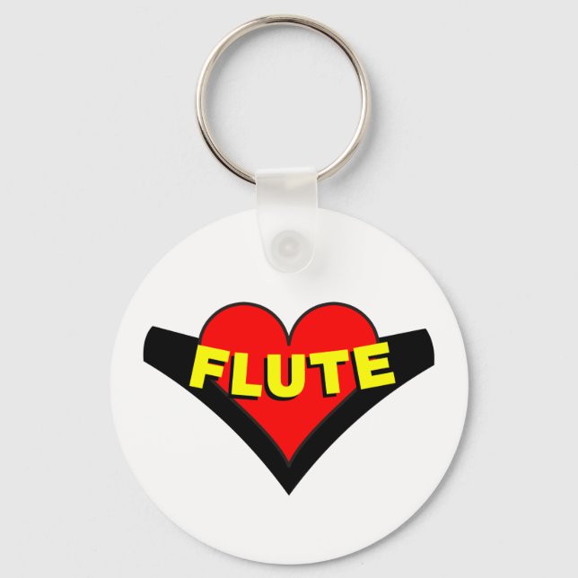 Porte-clés Flûte sur le coeur (Recto)