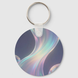 Porte-clés Flux de bulles abstrait iridescent