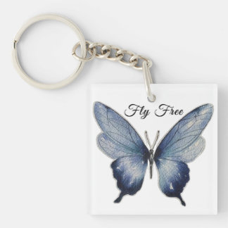 Porte-clés Fly Free – Conception Artistique Papillon Bleu
