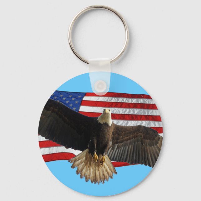 Porte-clés Flying Bald Eagle USA Patriotic Gift (Recto)