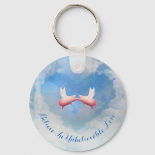 Porte-clés Flying Pigs Kissing-Croire En Amour Incroyable